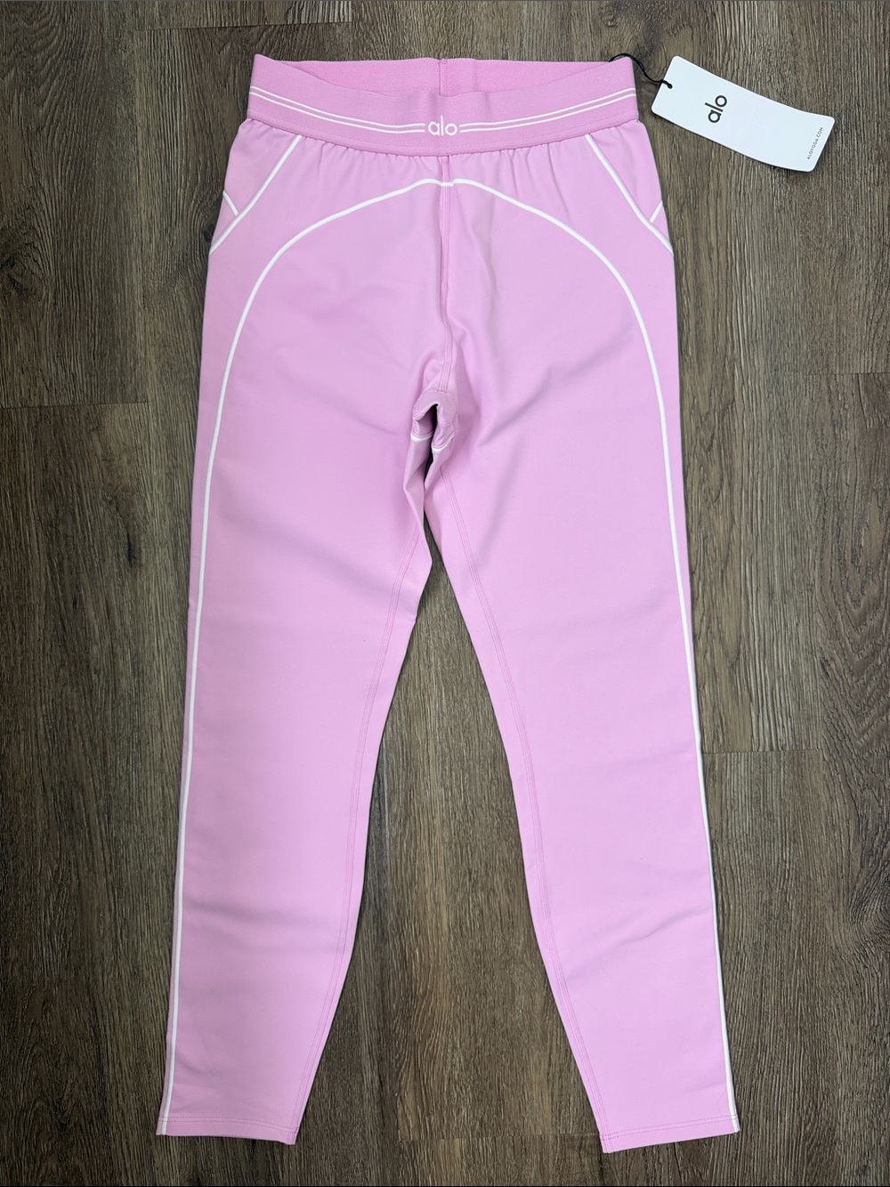 Alo Yoga Airbrush High-Waist 7/8 Heart Throb Legging | Candy Heart Pink/White